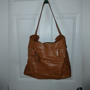 Jessica Simpson Large Brown Leather Women's Purse Handbag With Shoulder Strap